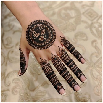 Lotus Inspired Mehndi Design